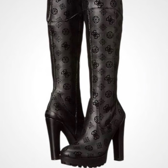 Guess Platform Logo Taylin over the knee boot. Sexy & Comfy all in one! New/Box - Picture 3 of 13